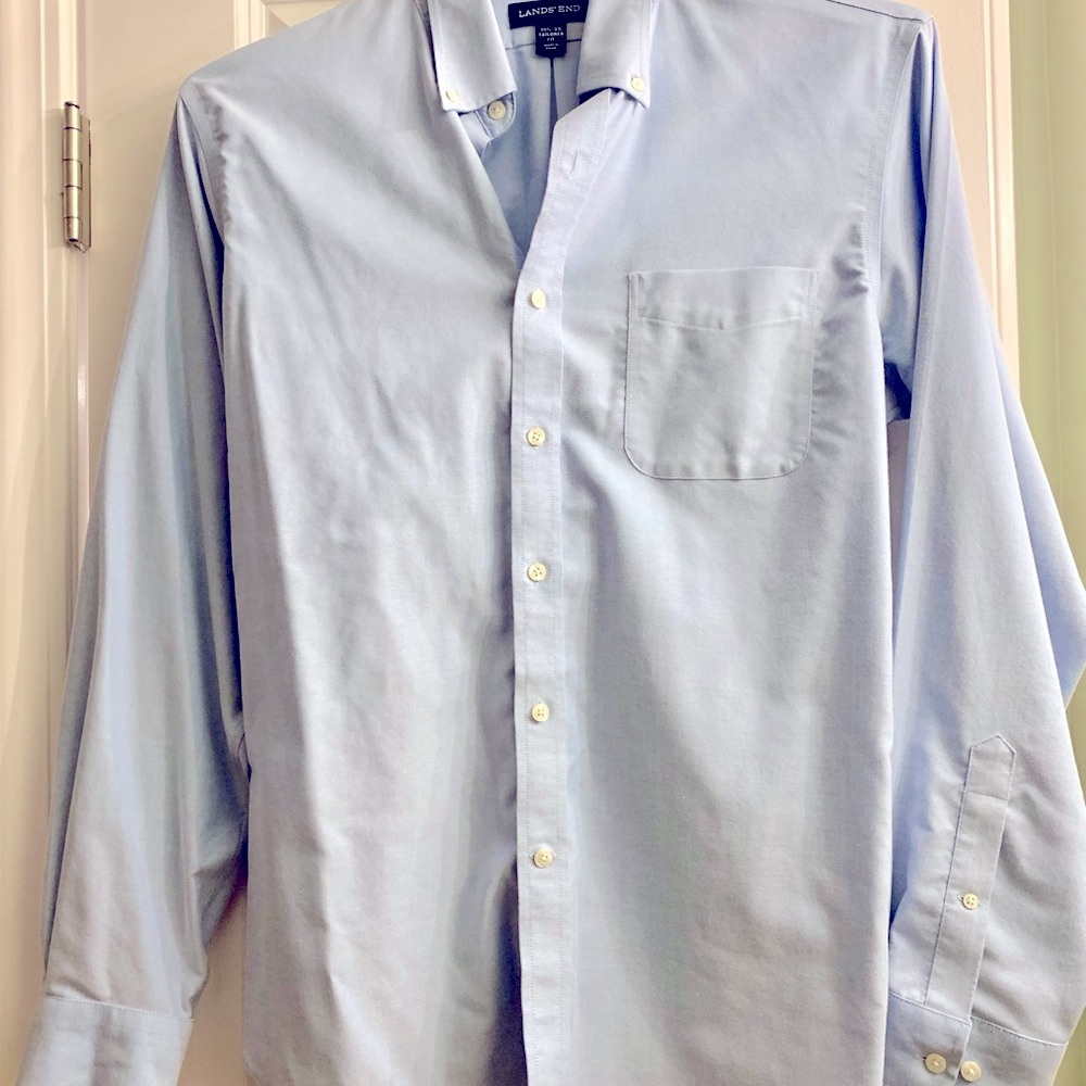 Lands End No Iron Oxford, 15-1/2-35, tailored fit